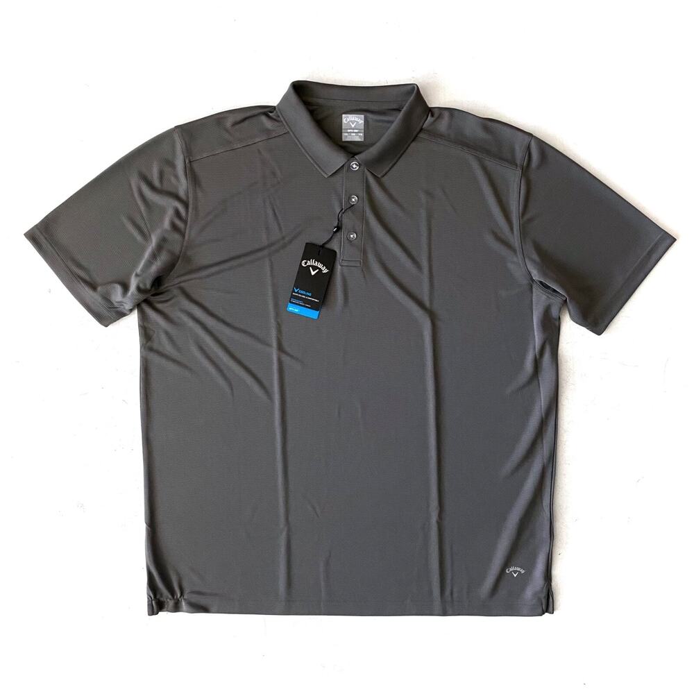 Callaway Nwt Polo Shirt Opti-Dri Cooling Smoke Pearl Gray Golf Shirt XXL 2XL